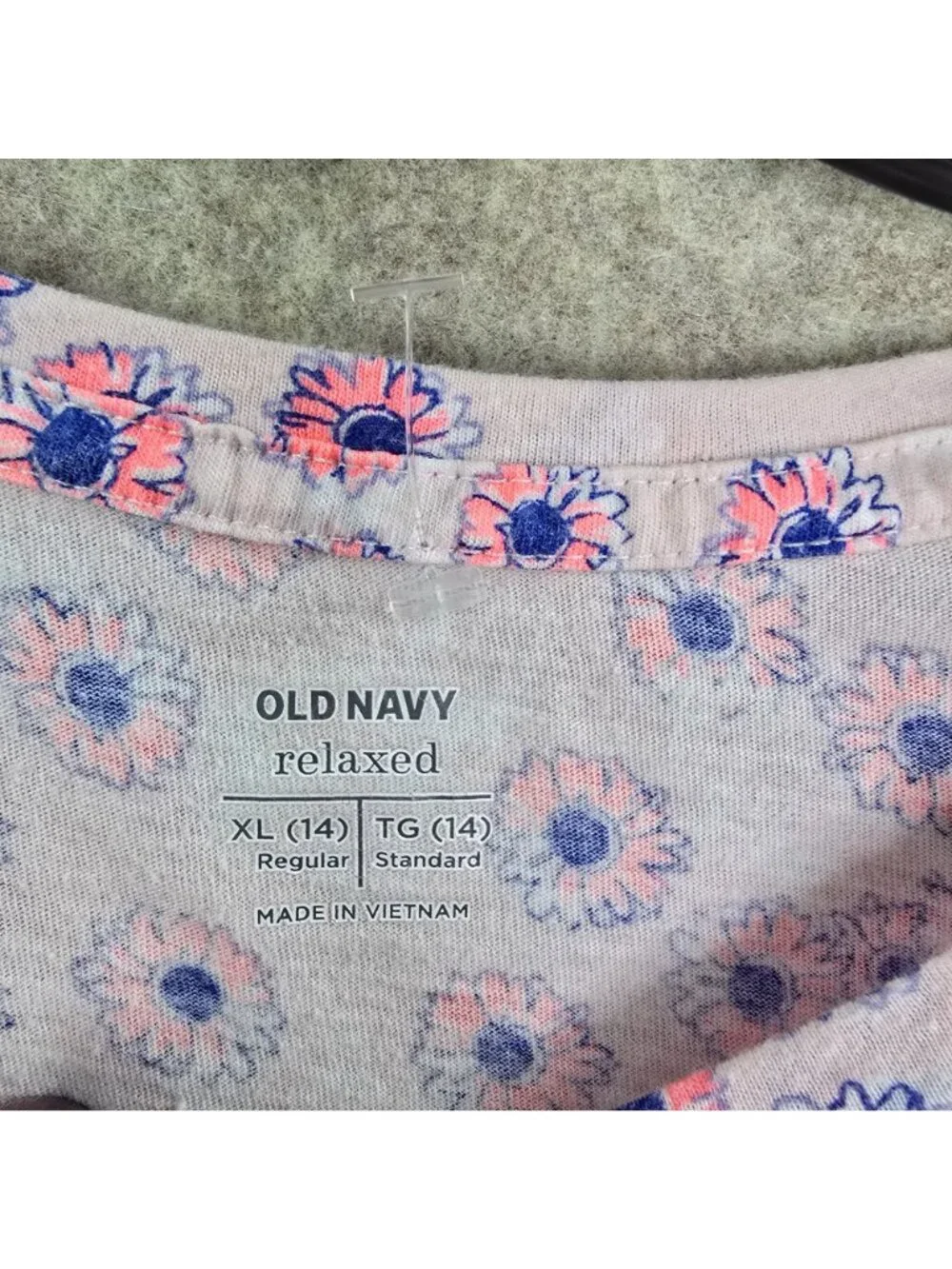 Old Navy Girls Relaxed Fit Floral T-Shirt XL Pink & Purple